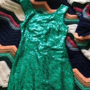 Sparkly green dress